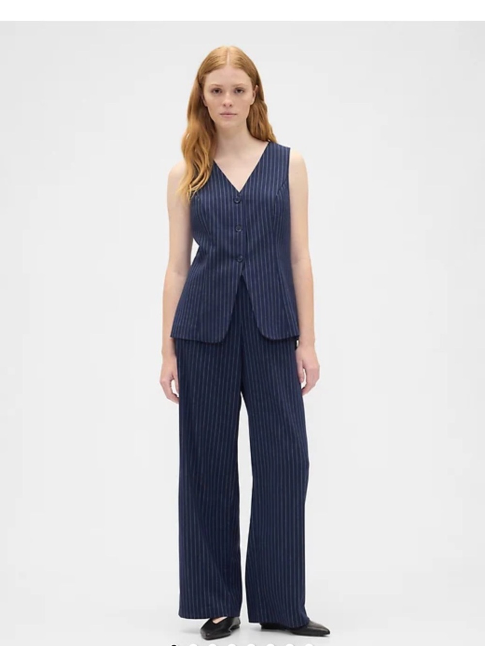 Tailored Navy Pinstripe Matching Set